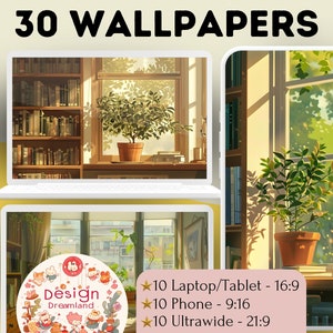 Plants Wallpaper Anime Wallpaper – Ghibli Desktop & Phone Backgrounds for Anime Fans, Book Lovers Gift