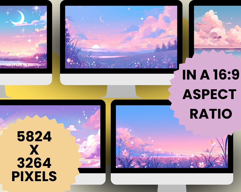Anime Scenic Lofi Wallpaper - Pastel Meadow Digital Background, Ideal ...