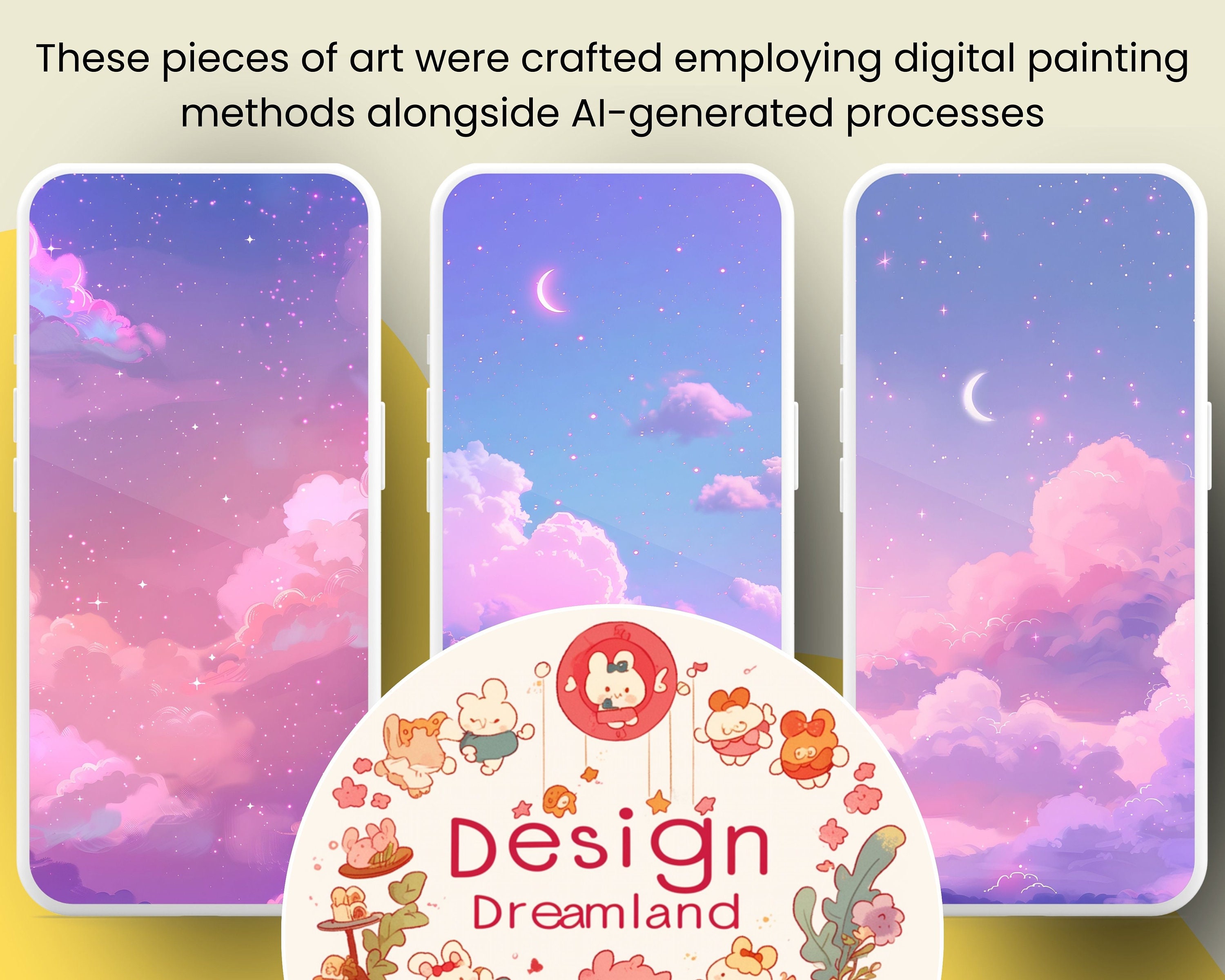 Pastel Anime Cloud Desktop Wallpaper, Background (digital Download - Etsy