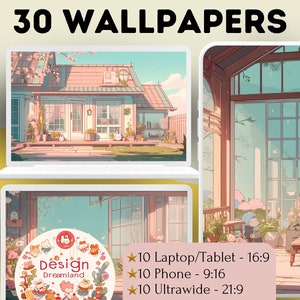 Enchanted Studio Ghibli Inspired Garden Wallpaper - Aesthetic Anime Printable for Tablet/Dekstop, Perfect Gift for Anime Lovers