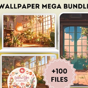 Ghibli Wallpaper MEGA Bundle, Cute & Cozy Anime Wallpaper for Tablets, Desktops and Twitch, Gift for Fans