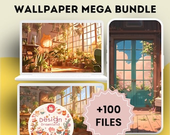 Ghibli Anime Wallpaper MEGA Bundle: Cozy Desktop & Tablet Backgrounds (Digital Download)