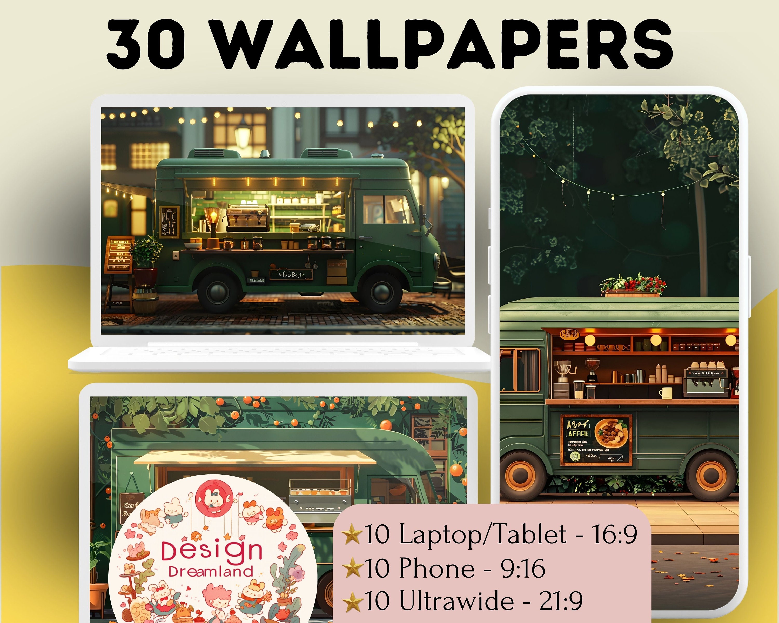 Cozy Green Cafe Lofi Wallpaper Bundle: Desktop, Ipad, iPhone (digital ...