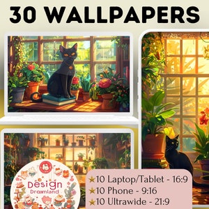 Lofi Plants Wallpaper, Cozy Anime and Book Themes, Ideal for Twitch Overlay and Desktop, Perfect Gift for Lofi Lovers