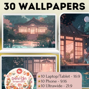 Studio Ghibli Garden Wallpaper: Anime Screensaver (Digital Download)