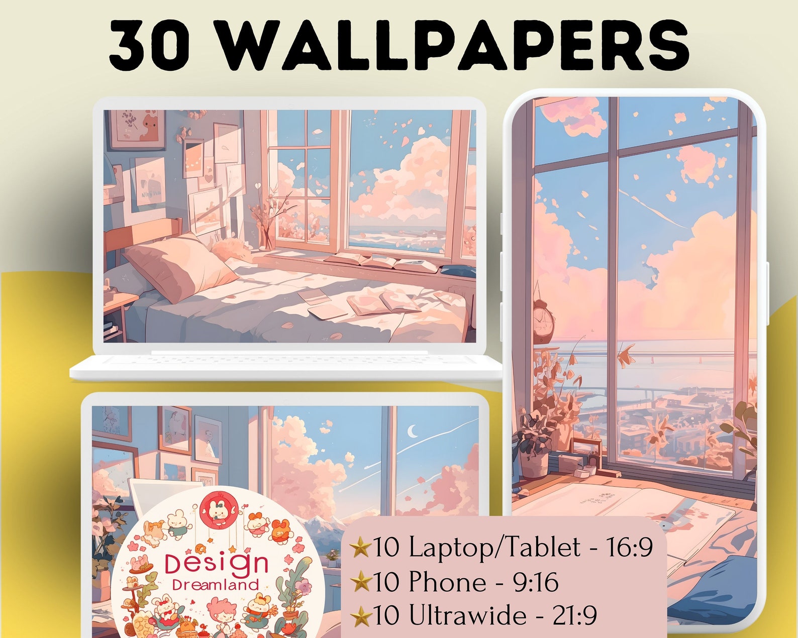 Lofi Morning Wallpaper: Pastel Anime Desktop Backgrounds (digital ...