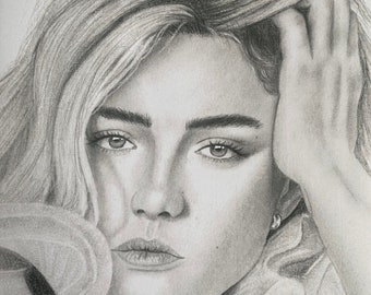 Florence Pugh Zeichnung A4-Drucke