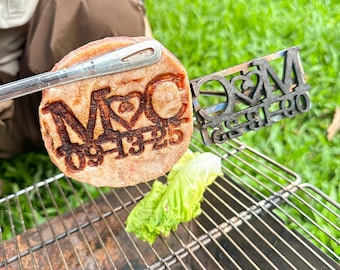 Timbro Barbecue Carne Timbro Personalizzato Per Alimenti In Ottone - Per Hamburger, Carne E Pane, Con Manico Ferro Stiro Ottone Barbecue - 11