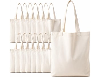 Bolsa de algodón lisa, personalizada, promocional, de lona, para negocios, eventos y bodas.