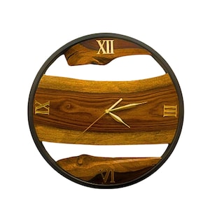 Live Edge Olive Wood Wall Clock, Personalized Natural Wooden Clock, Bespoke Olive Wood Wall Clock, Unique Olive Wood Design