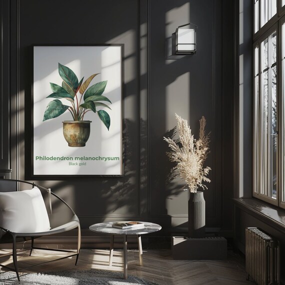 Philodendron Melanochrysum 24 Digital Art Print Aquarell Poster - Wand  Kunst Poster, Sofort Download - Etsy