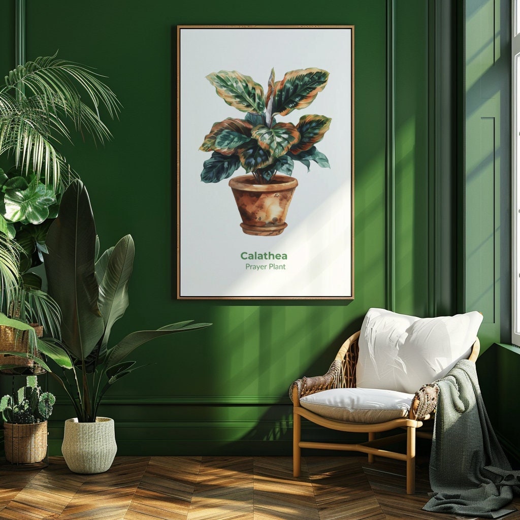 Calathea 10 Digital Art Print Watercolor Poster - Wall Art Poster, Instant Download
