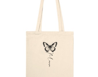 Luxurious High Quality Personalized Mama Tote Bag Butterfly Gift for Mom with Kid Names Birthday & New Mom Gift Tote Bag