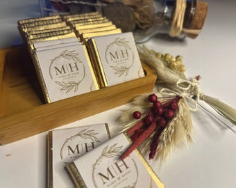 Wedding Chocolate Favors, Gold or Silver Foil Milk Chocolate, Wedding Favors, Party Favors, Wedding Gift, Luxury Chocolate