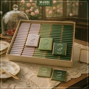 50 Pcs Luxury Wedding Chocolate, Customized Chocolate, Wedding Favors, Wedding Chocolate Favors, Gold Chocolate, Engagement Chocolate,
