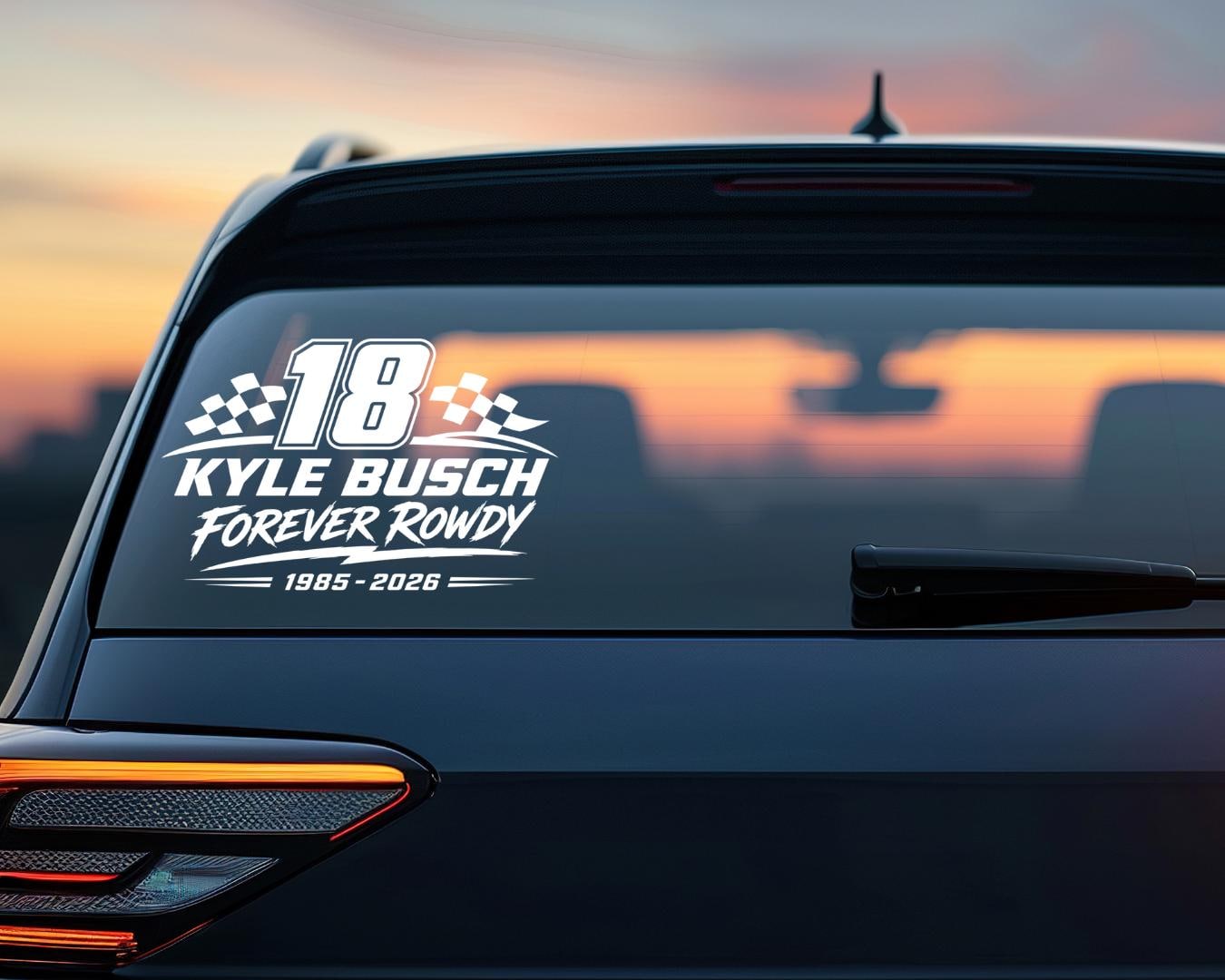 Rowdy Window Sticker Kyle Busch #18 Inspired Racing Decal | Rowdy Fan Sticker | NASCAR ...