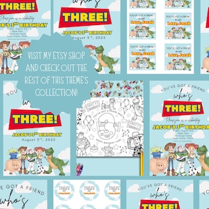 Toy Birthday Invitation: 3rd Birthday, Editable Canva Template (Digital Download) image 2