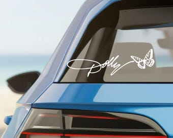 Dolly Inspired Butterfly Car Decal | Country Music Vinyl Decal | Signature Style Window Sticker | Southern Cowgirl Car Decal