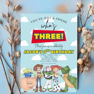 Toy Story Birthday Invitation: 3rd Birthday, Editable Canva Template (Digital Download)