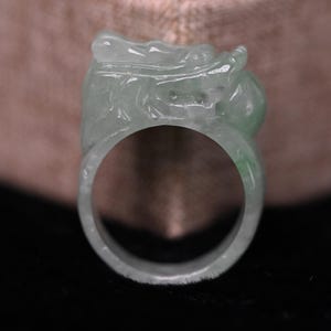 Natural Light Green Jade Dragon Ring - Feng Shui Lucky Charm, Exquisite Craftsmanship, Perfect New Year & Christmas Gift