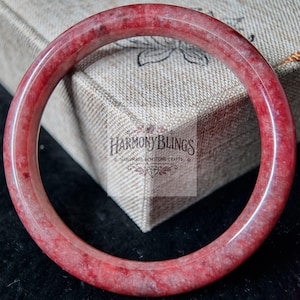 Dark Red Jade Bangle  Feng Shui Bracelet, Lucky Charm, Christmas & New Year Gift