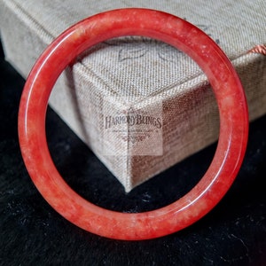 Premium Tiefroter Jadeit Armreif, Natürliche Jade Armband, Vintage-Schmuck, Ideales Weihnachts- und Neujahrsgeschenk