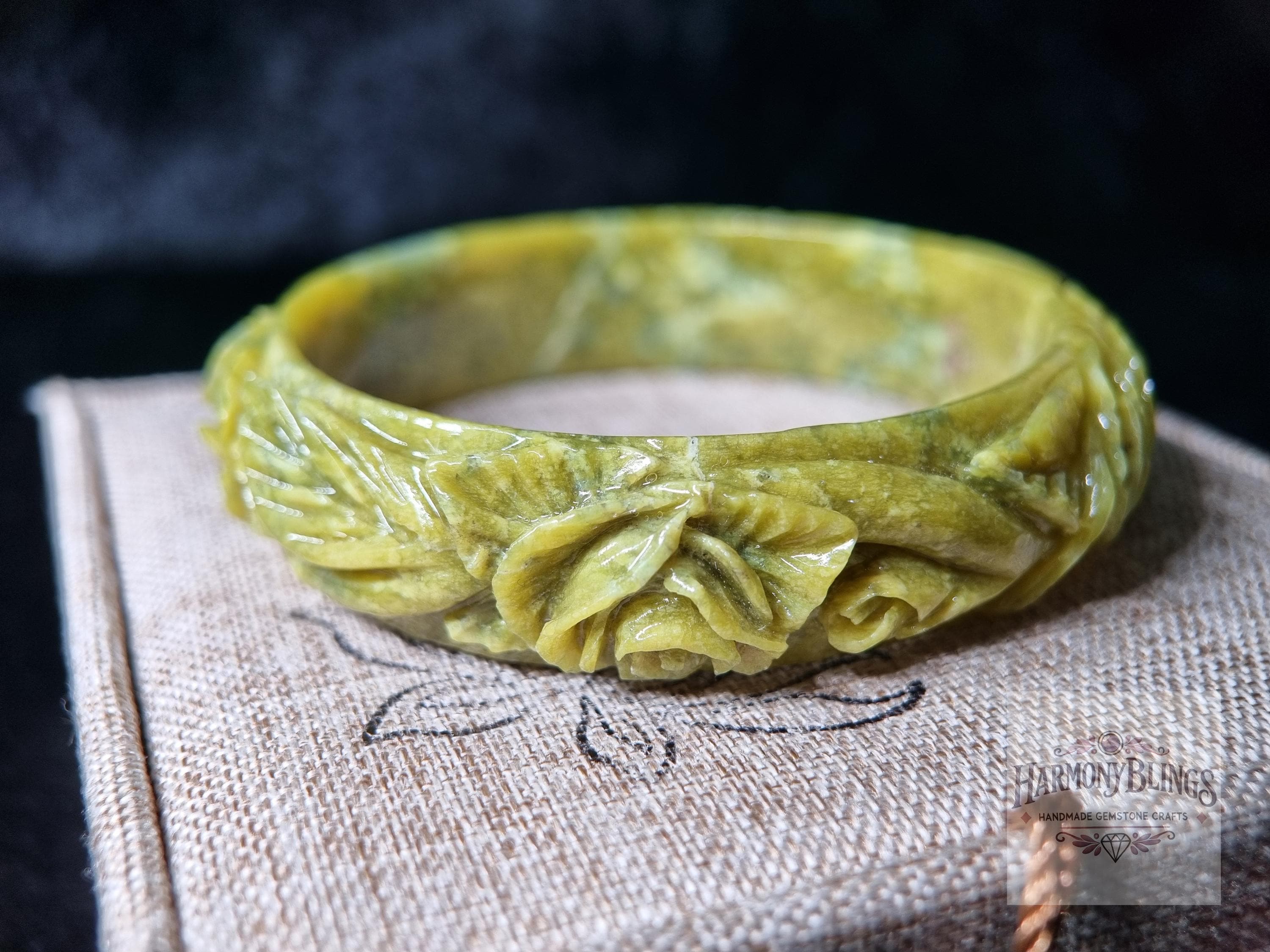 Bracciale in giada verde da 53 mm – Bracciale Feng Shui fortunato certificato PNJ, regalo per occasioni speciali, regalo di Capodanno