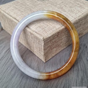 Vintage Yellow Jade Bangle 59mm | Lucky Charm Gemstone Bracelet | Perfect Gift for Her, Feng Shui Jewelry
