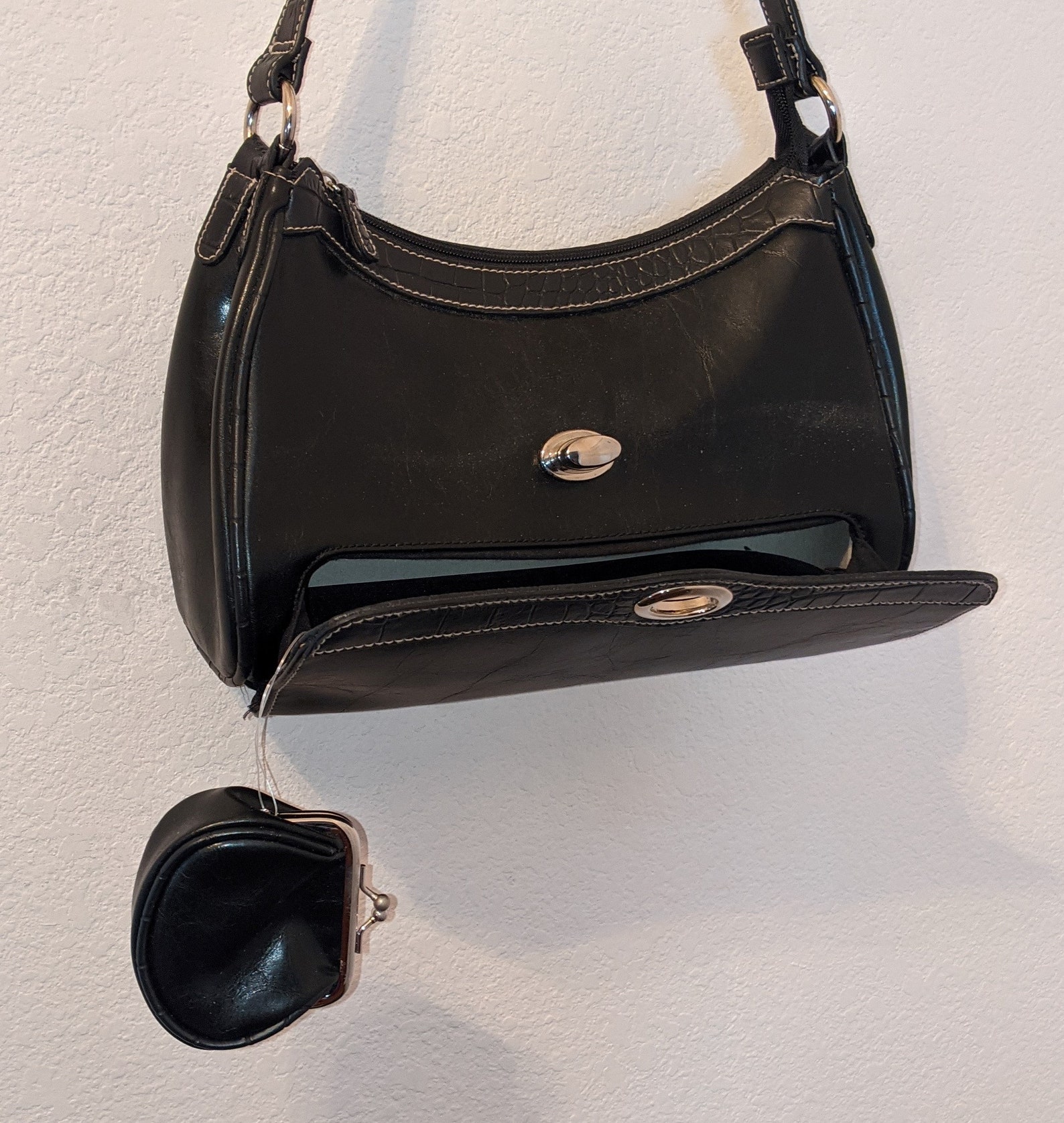 Rare Vintage Handbag Purse with Secret compartment Coin Etsy