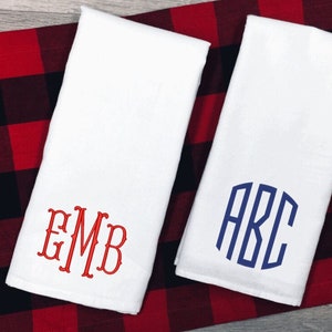 Personalized Embroidered Tea Towel: Monogrammed Kitchen Decor