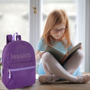 Petit sac à dos en nylon brodé avec nom personnalisé pour enfants, petit sac à dos en nylon pour filles d'âge préscolaire et adultes, sac léger et mignon