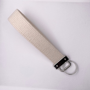 Llavero de lona de algodón en blanco, llavero de muñeca, suministros para llavero, llavero de muñeca, llavero de vinilo de transferencia de calor en blanco, etiqueta para mochila