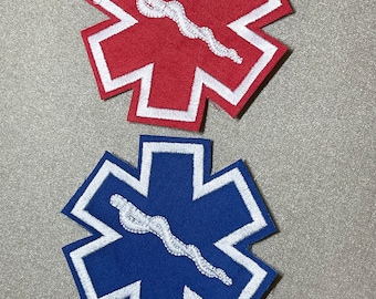 EMS EMT カドゥケウス メディックパッチ：生命の星、看護師制服バッジ