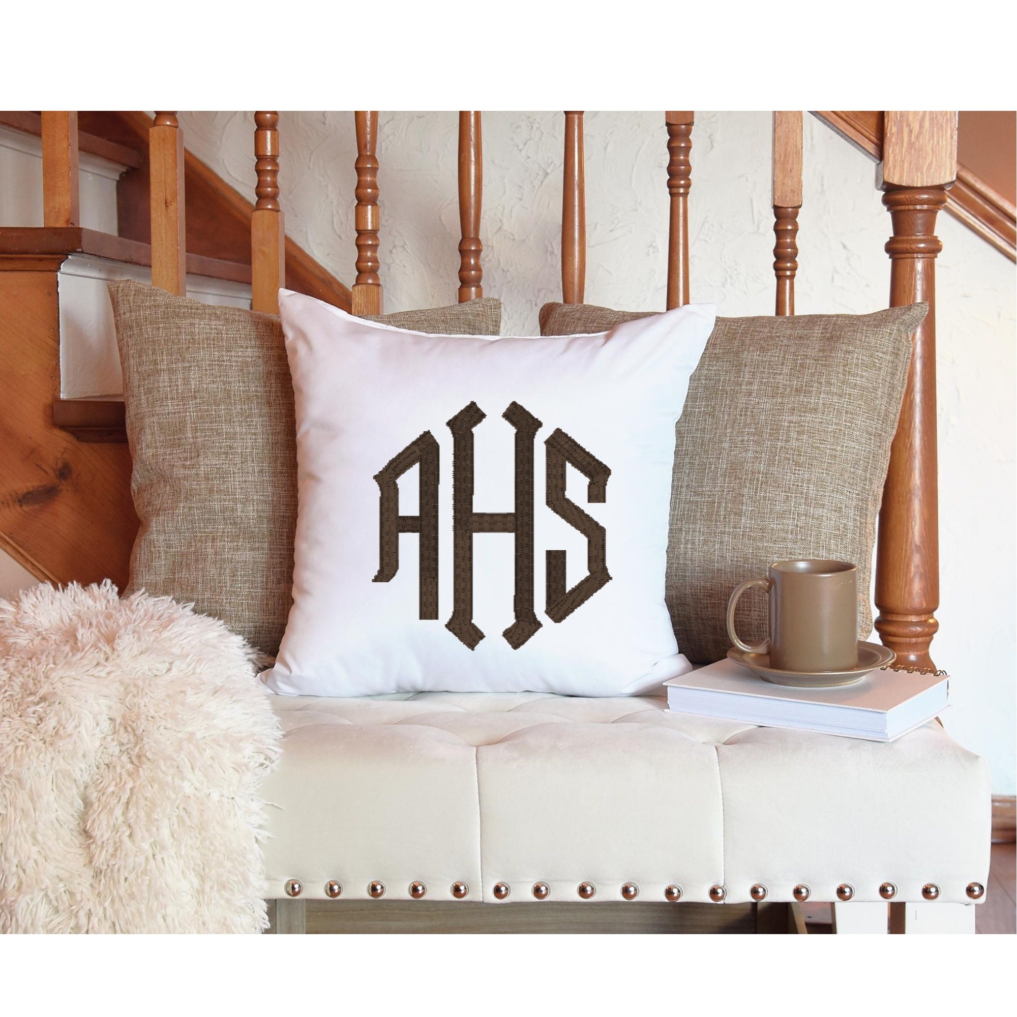 monogram pillow case