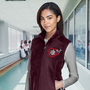 Personalized Nurse Fleece Vest: Monogrammed Full Zip Nursing Vest