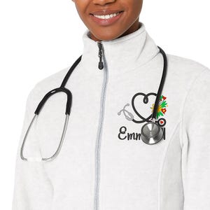 Personalized Embroidered Nurse Full Zip Sweatshirt: Medical Provider Jacket