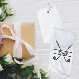 Fathers Day Gift Personalized Golf Towel Custom Golf Gifts for Dad Golf Lover Father&#39;s Day Present