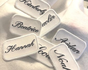 Custom Embroidered Name Patch: Iron-On Personalized Badge (2x3)