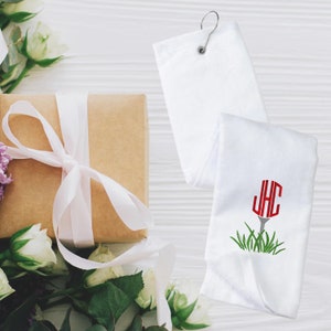 Custom Golf Towel with Name or Initials – Personalized Golf Gift for Dad, Golfer Gift, Father&#39;s Day Gift, Golf Accessories for Men