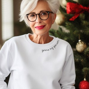 Embroidered Collar Best Friend Sweater You&#39;re My Person Crewneck BFF Gift Couple Bestie Matching Sweatshirt Cute Matching Pullover