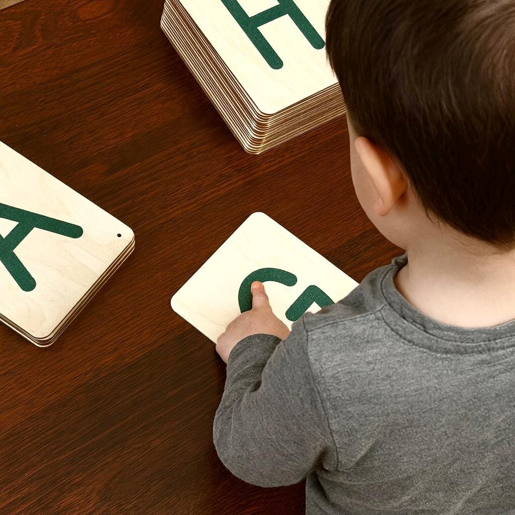 Sandpaper Learning Letters Sandpaper English Alphabet Letters on Wooden Base for Kids Tactile ...