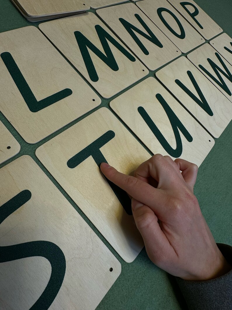 Sandpaper Letters Set Wooden Sandpaper Uppercase Letters, English Alphabet Set, Queensland ...