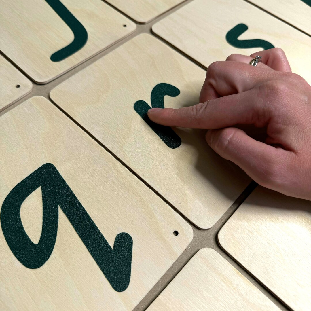 Send Paper Base Sandpaper English Alphabet QLD Letters on Wooden Base for Kids Tactile ...