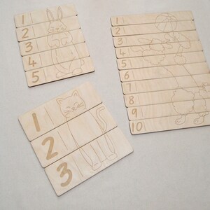 Houten puzzels bundelset volgnummers en dieren beweegbare traceertegels handgemaakte telkaarten voor peuters kleuterschool QLD-lettertype leren