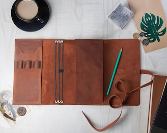 Cuaderno de bocetos de cuero, diario para hombre, funda para cuaderno de bocetos, funda para cuaderno de bocetos A5, funda para bloc de bocetos, funda de diario personalizada