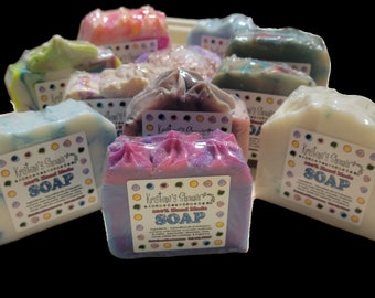 10! Mystery Handmade Mystery Soap Bars - moisturizing, handmade, gift, variety