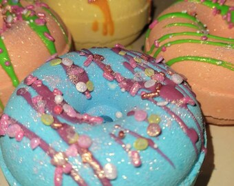 Bulk Pack (21) Moisturizing Bathbomb Donuts - foamy, colorful, kids, fun in the tub, alien, dinosaur, unicorn, llama, bee, flower, etc