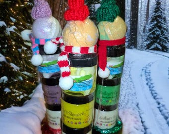 Pack of 3 Stackers, bathbomb, aloe whip, lotion, sugar scrub and shower disk steamer = clearance