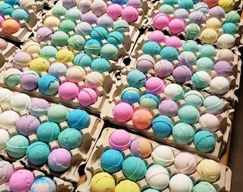 90 mixed bathbombs 2oz golfball sized variety pack,handmade, overstock, clearance, quick ship!