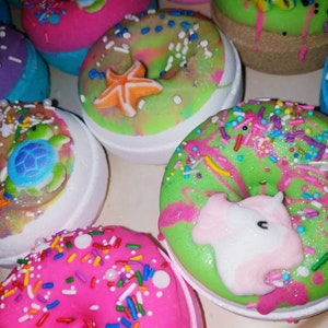 Bulk Pack (15) Handmade Donut Bath Bombs: Fun Kids Bath Fizzers